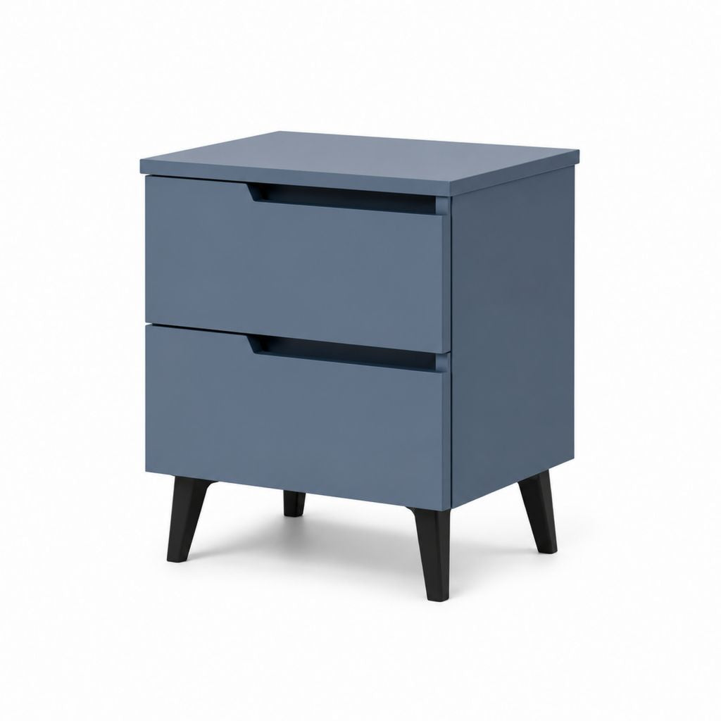 Comodino con 2 cassetti blu in MDF 50 x 40 x 60 cm