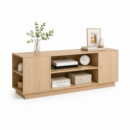 Mobile TV con ante rovere chiaro in pannello truciolare rettangolare 160 x 40 x 60 cm
