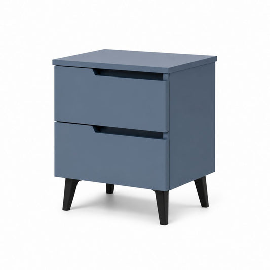 Comodino con 2 cassetti blu in MDF 50 x 40 x 60 cm