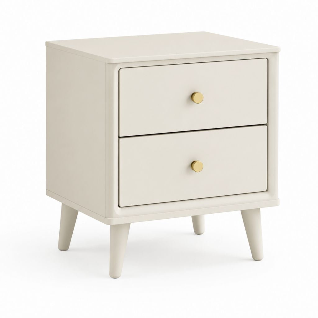 Comodino con 2 cassetti bianco in MDF 40 x 35 x 55 cm