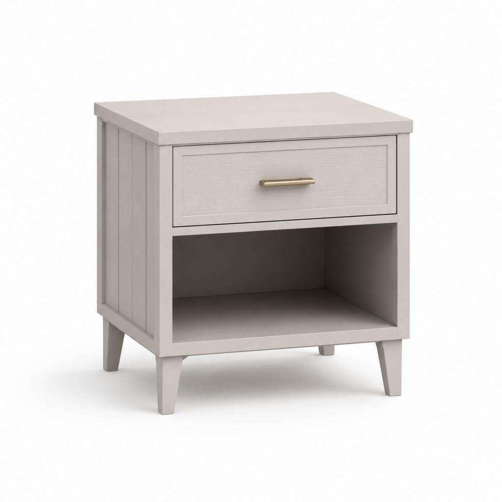 Comodino con cassetto e vano aperto grigio in MDF 55 x 40 x 60 cm