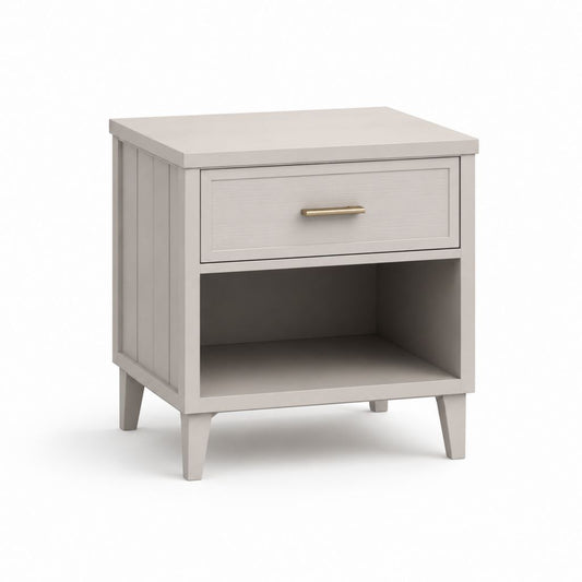 Comodino con cassetto e vano aperto grigio in MDF 55 x 40 x 60 cm