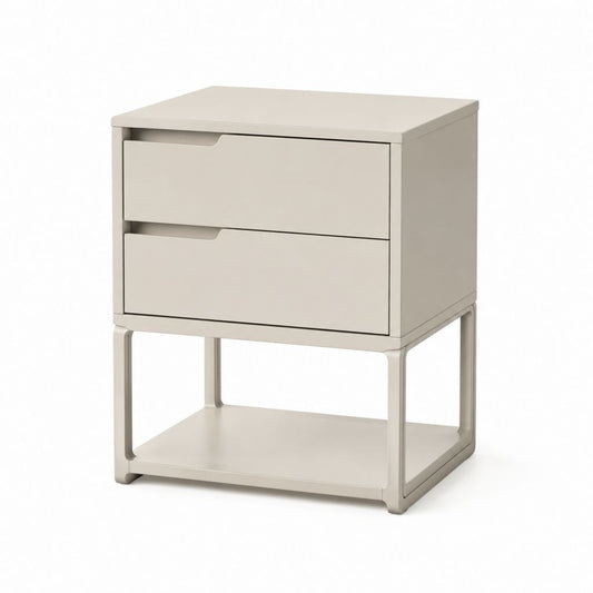 Comodino 2 cassetti beige in MDF 45 x 40 x 60 cm